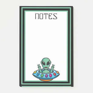 Weltraum-Alien-Fliegende-Undertassen-Post-It-Notiz Post-it Klebezettel