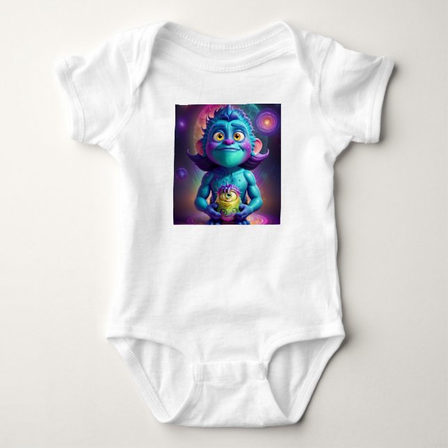Weltraum-Alien & Freund Baby Strampler (Vorderseite)