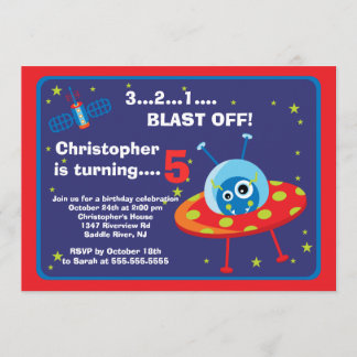 Weltraum-alien-Kindergeburtstag-Party Einladung