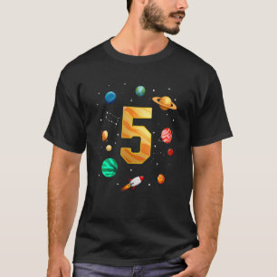 Weltraum Astronaut 5. Geburtstag Junge 5 Jahre alt T-Shirt