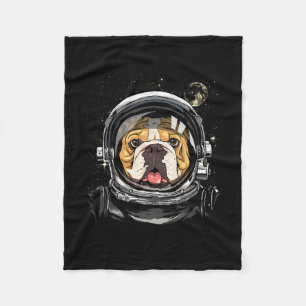Weltraum Astronaut Amerikanischer Bulldogge Galaxi Fleecedecke