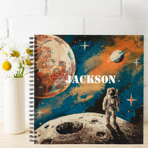 Weltraum-Astronaut, Aquarell, Benutzerdefiniert Notizbuch