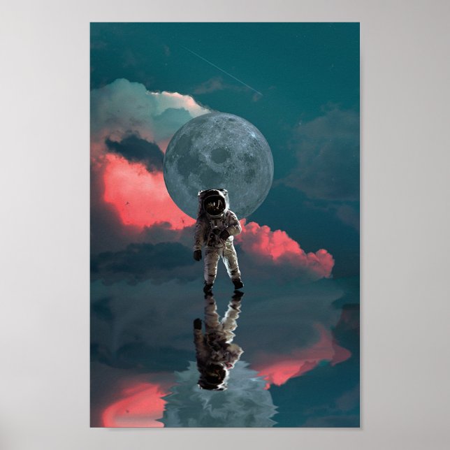 Weltraum Astronaut Art Space Anzug Clipart Poster (Vorne)