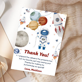 Weltraum Astronaut Geburtstag Danke Karte