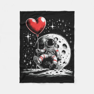 Weltraum Astronaut Herz Bylloon Valentinstag Vale Fleecedecke
