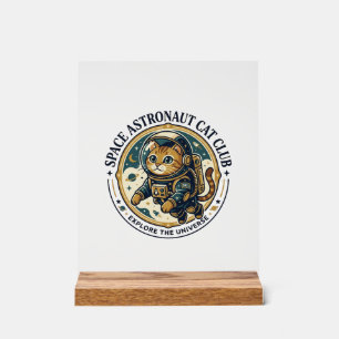 Weltraum-Astronaut-Katze-Vater-Geschenkidee - Welt Acrylschild