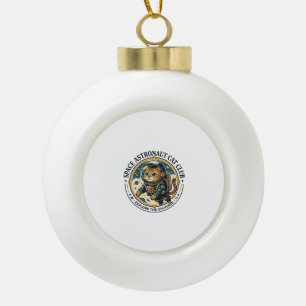 Weltraum-Astronaut-Katze-Vater-Geschenkidee - Welt Keramik Kugel-Ornament