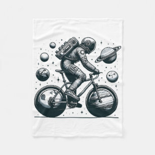 Weltraum-Astronaut Radfahren für Fahrrad-Enthusias Fleecedecke