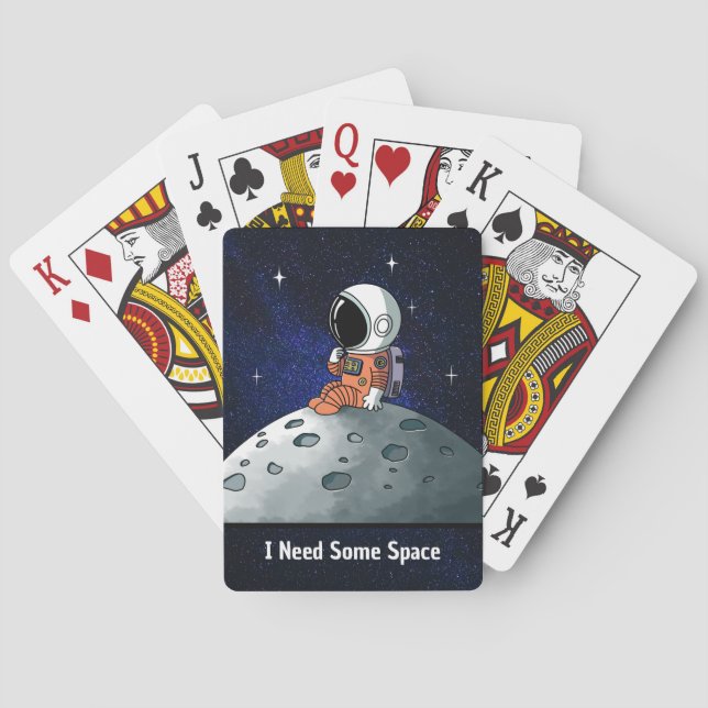 Weltraum, Astronaut, Raumfahrer, maßgeschneidert Spielkarten (Rückseite)