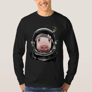 Weltraum Astronaut Schwein Gesicht Farm Tier Schwe T-Shirt