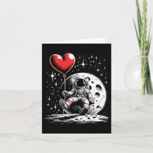Weltraum Astronautin Herzlon Valentinstag Valentin Karte