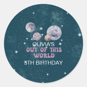 Weltraum aus dieser Welt zum Geburtstag Runder Aufkleber