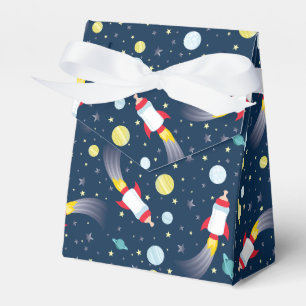 Weltraum-Babydusche Flasche Raumschiff Geschenkschachtel