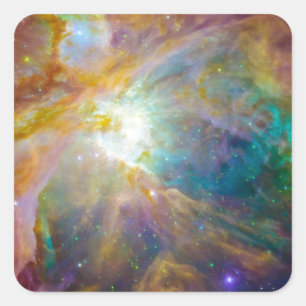 Weltraum - Chaos in Orion Quadratischer Aufkleber