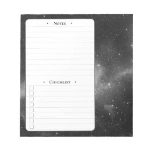 Weltraum Daily Notes and Checklist Notepad Notizblock