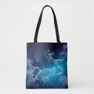 Weltraum des Nachthimmels mit Wolke und Sternenkre Tasche