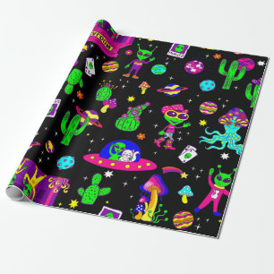 Weltraum-Disco-Alien-UFO-Cosmic-Saloon Geschenkpapier
