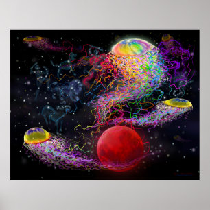 Weltraum-Fantasy-Tentakel-Plakat Poster