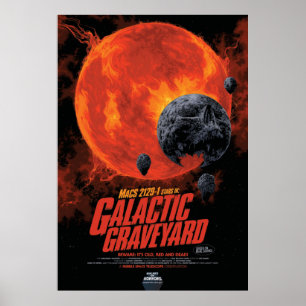 Weltraum-Friedhof-Totenschädel-Halloween-Galaxie d Poster