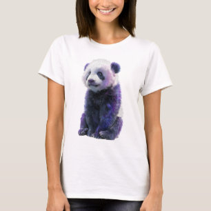 Weltraum-Galaxie-Panda-Jungtier-Lila-Frauen T-Shirt