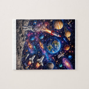 Weltraum-Galaxie-Puzzle Farbiger Sonnensystem