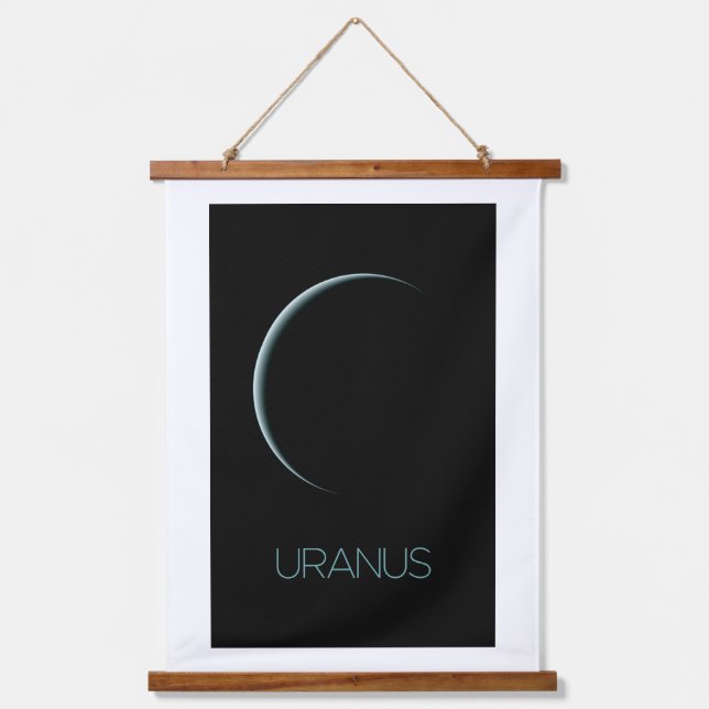 Weltraum, Galaxie, Sonnensystem, Planet Uranus Wandteppich Mit Holzrahmen (Vorderseite)