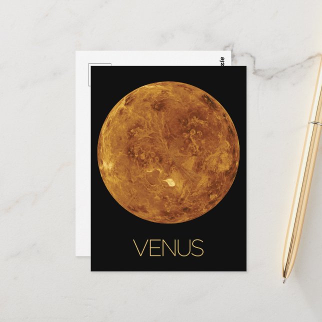 Weltraum, Galaxie, Sonnensystem, Planet Venus Postkarte (Vorderseite/Rückseite Beispiel)