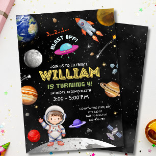 Weltraum Geburtstag Einladung Astronaut Geburtstag