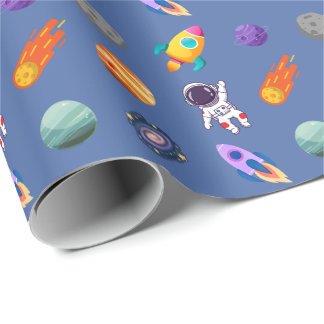 Weltraum-Geburtstag Geschenkpapier