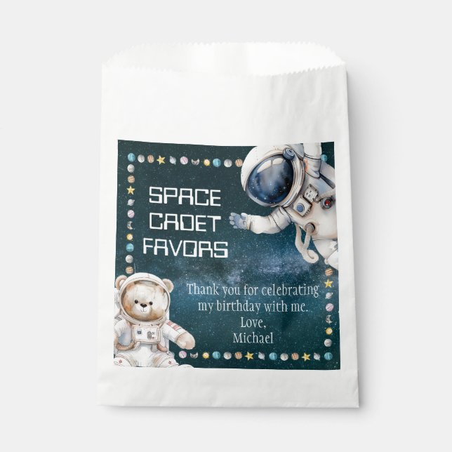 Weltraum-Geburtstagsparty begünstigen Flaggen Geschenktütchen (Vorderseite)