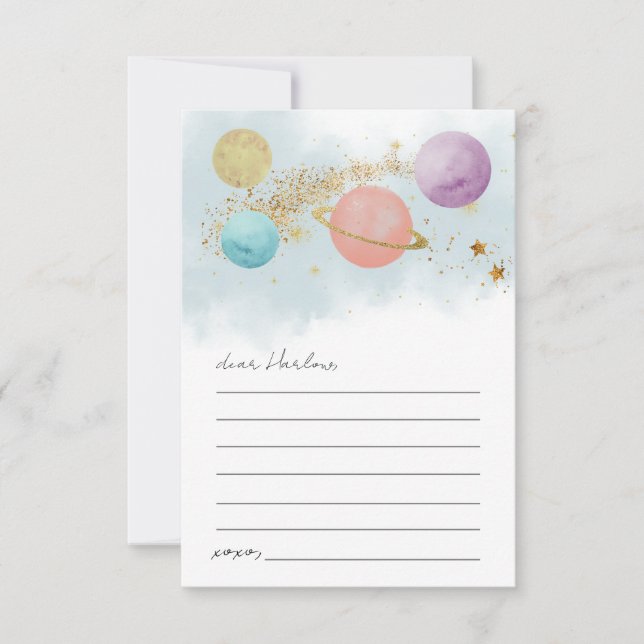 Weltraum Geburtstagszeit Kapselkarte Einladung (Vorderseite)