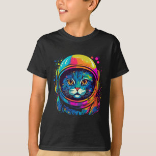 Weltraum Geschenke Katzenkatze Mama Kat Vater Männ T-Shirt