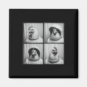 Weltraum-Hahn-Astronaut-Huhn Magnet