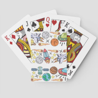 Weltraum: HandGezeichnet Vintage Doodles Spielkarten