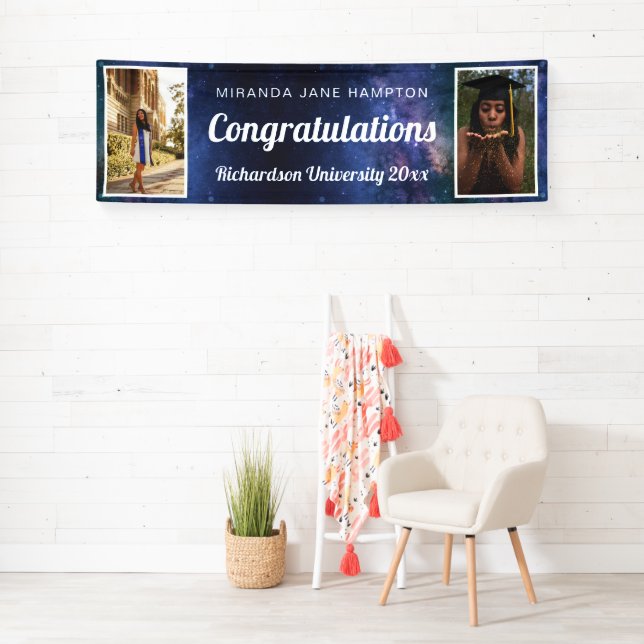 Weltraum Herzlichen Glückwunsch Abschluss Foto Banner (Insitu)