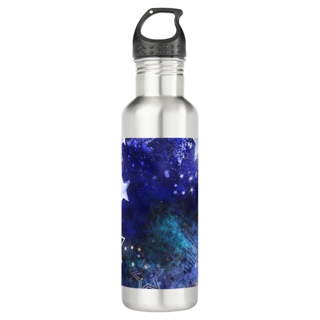 Weltraum-Hintergrund mit Sternen Edelstahlflasche (Vorderseite)