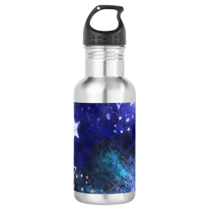 Weltraum-Hintergrund mit Sternen Edelstahlflasche