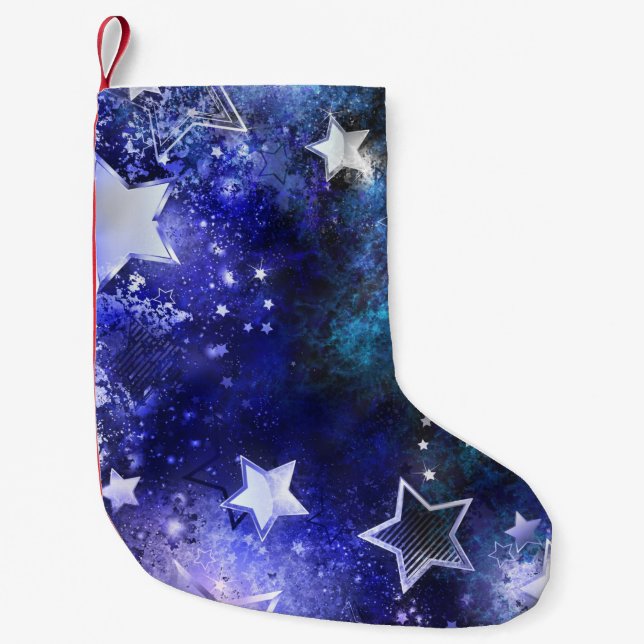 Weltraum-Hintergrund mit Sternen Kleiner Weihnachtsstrumpf (Vorderseite)