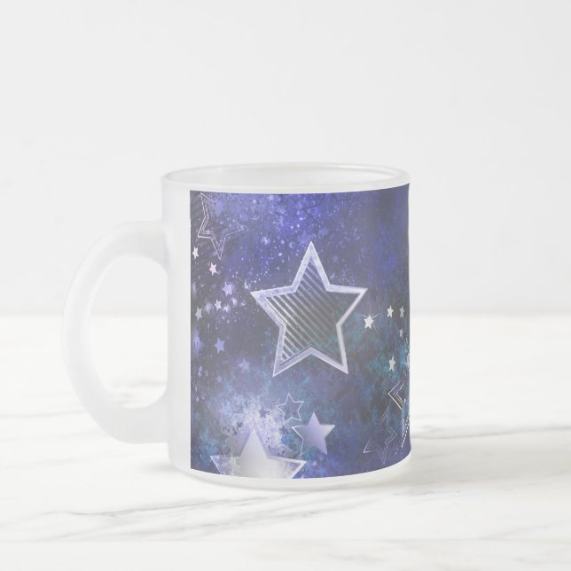 Weltraum-Hintergrund mit Sternen Mattglastasse (Links)