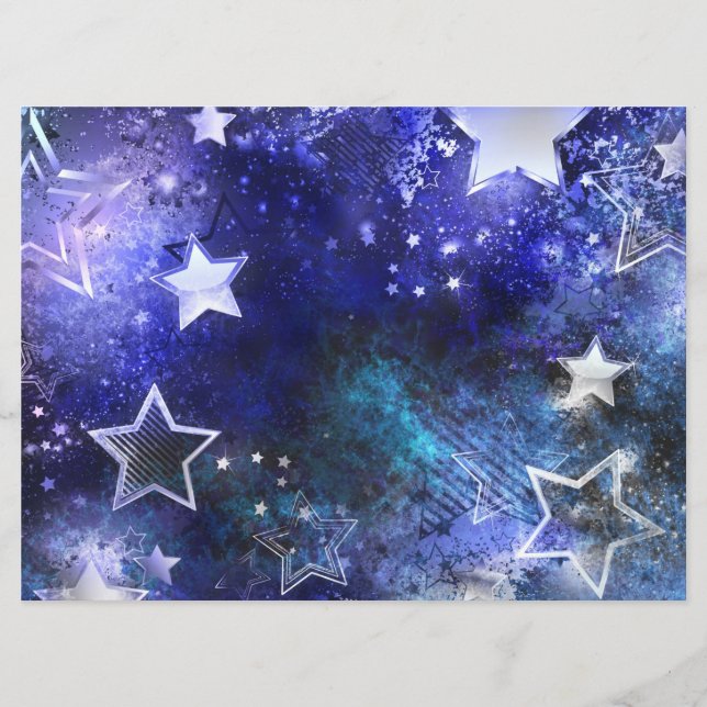 Weltraum-Hintergrund mit Sternen Menükarte (Vorderseite)
