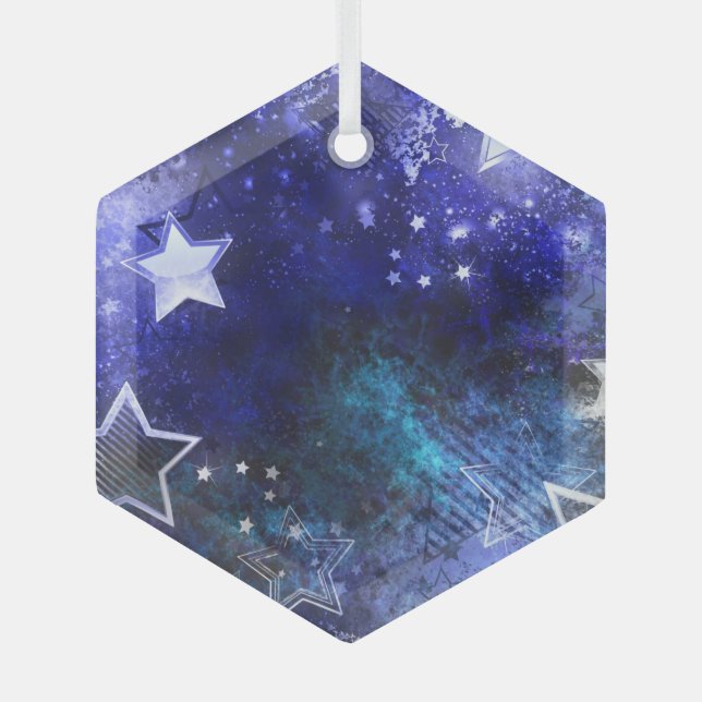Weltraum-Hintergrund mit Sternen Ornament Aus Glas (Vorderseite)