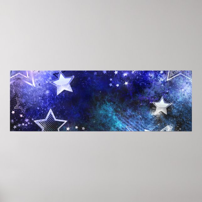 Weltraum-Hintergrund mit Sternen Poster (Vorne)