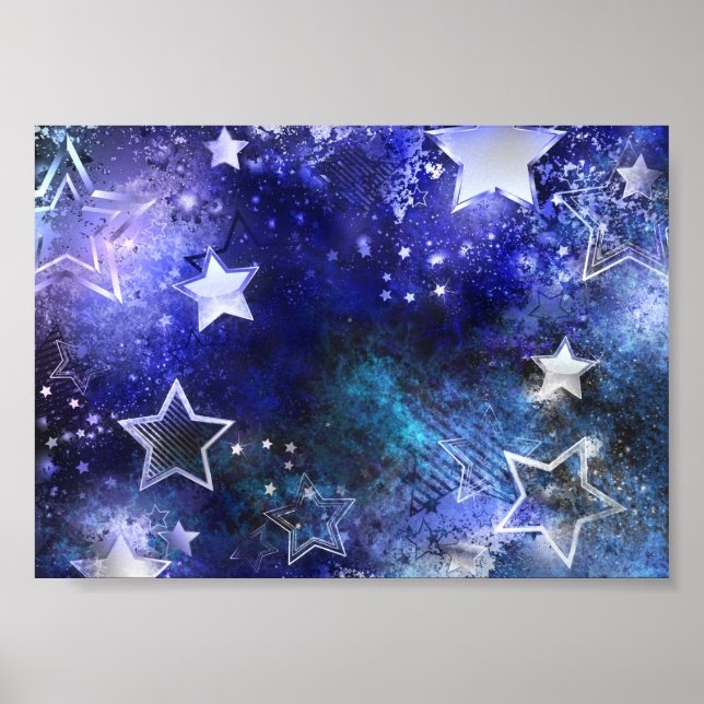 Weltraum-Hintergrund mit Sternen Poster (Vorne)