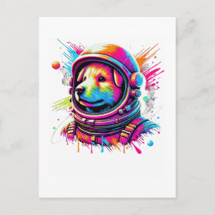Weltraum-Hundefan-Design Postkarte