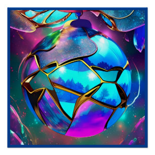 Weltraum Iridescent Globe Poster
