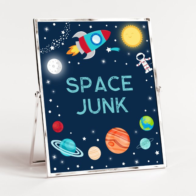 Weltraum Junk Astronaut Planets Birthday Snack Sig Poster (Von Creator hochgeladen)