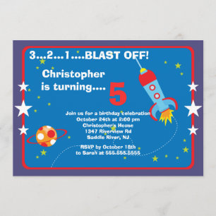 Weltraum-Kindergeburtstag-Party Einladung