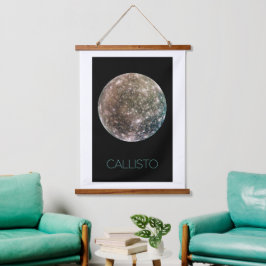Weltraum, Kosmos, Sonnensystem, Mond Callisto Wandteppich Mit Holzrahmen