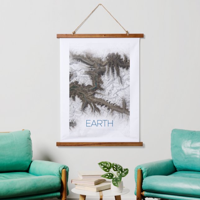Weltraum, Kosmos, Sonnensystem, Planet Erde Wandteppich Mit Holzrahmen (Wohnzimmer)