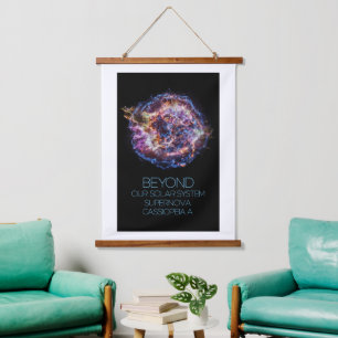 Weltraum, Kosmos, Supernova Cassiopeia A Wandteppich Mit Holzrahmen